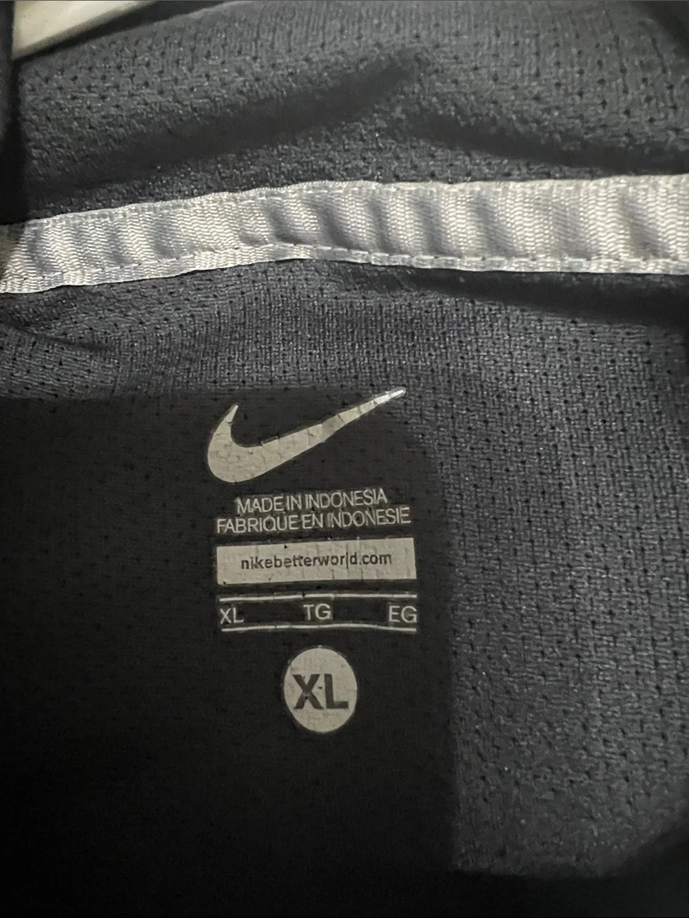 Nike Black Hooded Windbreaker with White Trim